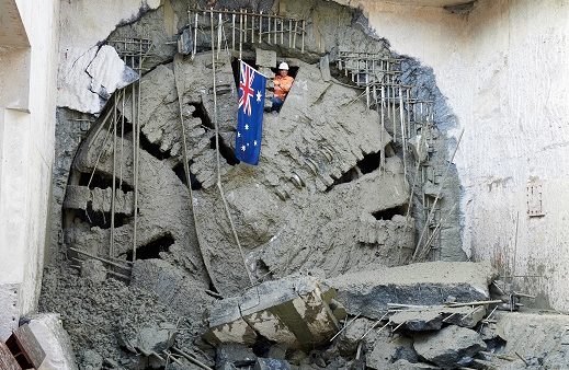 Contractors bored twin tunnels 7.3km in length up to 35m below ground, including under the Swan River