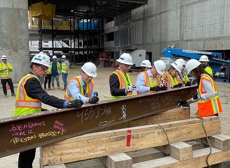 A structural steel beam at Los Angeles International Airport