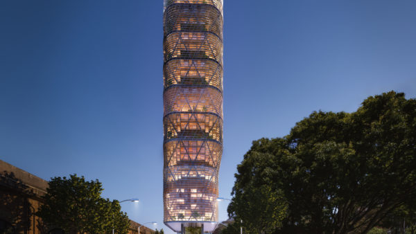 Designed by architects SHoP and BVN, the tower will combine mass timber elements, a steel “exoskeleton”, and a glass facade that will generate electricity (Images courtesy of Dexus)