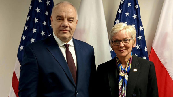 Poland’s deputy prime minister Jacek Sasin met US energy secretary Jennifer Granholm to discuss the mega-project on Sunday (Government of Poland)